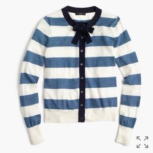 J Crew Jackie tie-neck cardigan sweater in stripes